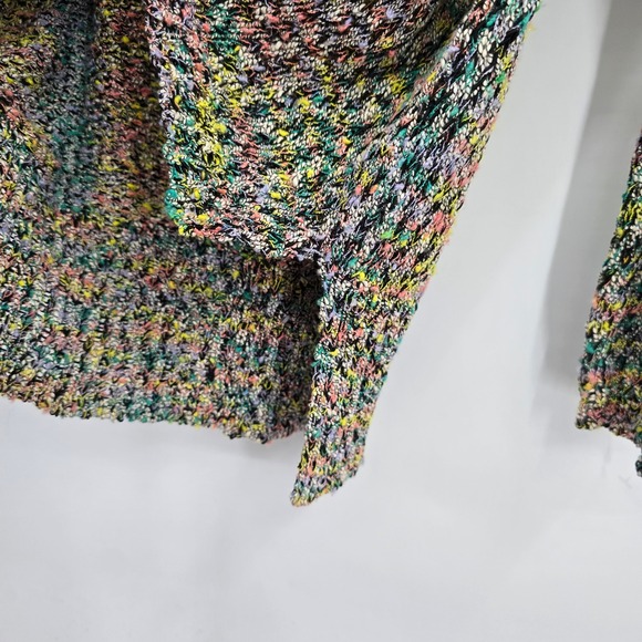 Gianni Bini Multicolor Knit Sweater V-Neck Cutout Back Long Sleeve Women's Small - Picture 7 of 12